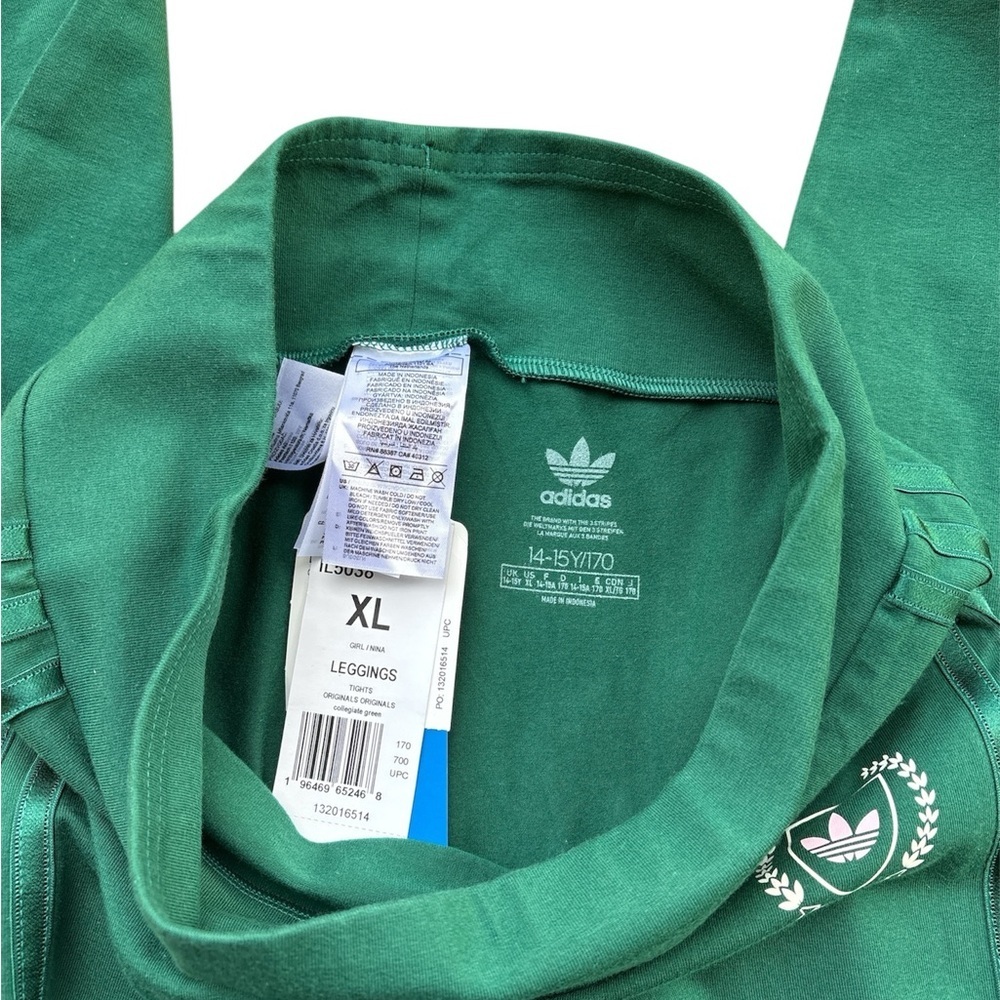 adidas Kids Green Leggings - Picture 5 of 5